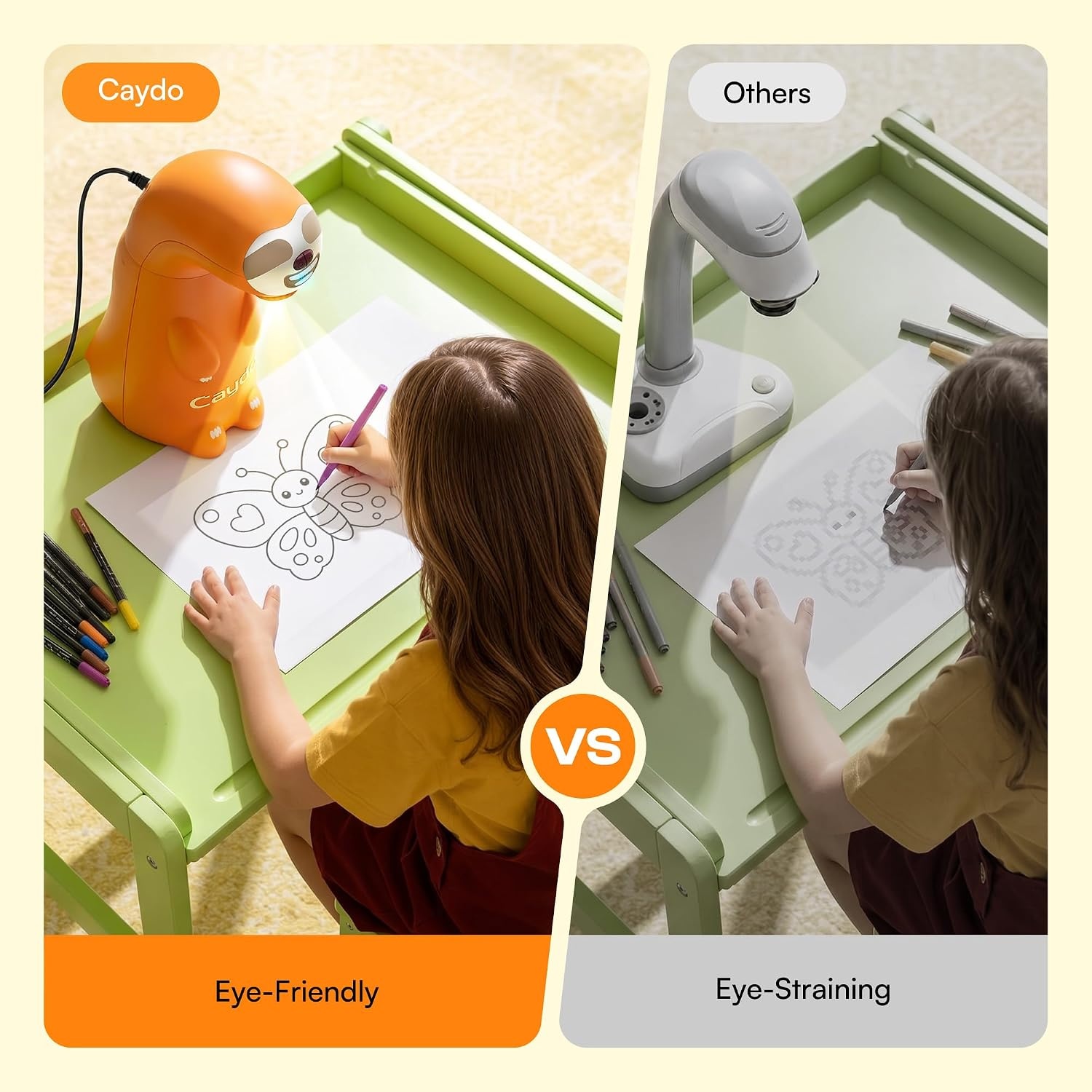 Caydo T3 Joy Drawing Projector for Kids, SGS Certified Eye Protection, Screen-Free Art & Craft Activity with 120 Built-in Step-by-Step Tracing Patterns, Gift for Boys Girls Ages 4-10