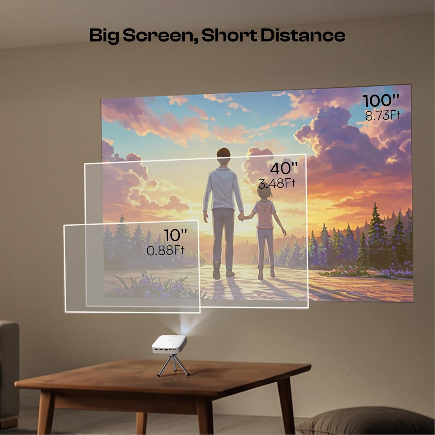 Caydo M1C Art Projector, Rechargeable DLP Drawing Projector with Exclusive Art Drawing App, Portable Tracing Projector for Canvas, Pico Cookie Projector for Decorating, 4K Support, 100’’ Display(White)